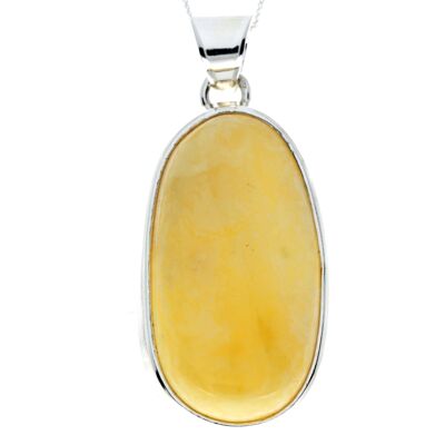 Argento 925 e autentica ambra baltica limone esclusivo ciondolo unico - PD2251