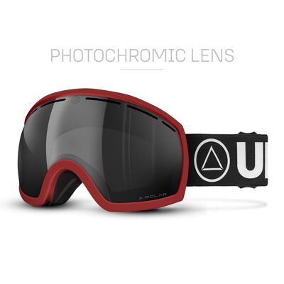 8433856069679 - Vertikale rote photochrome Ski- und Snowboardbrille von Uller für Männer und Frauen