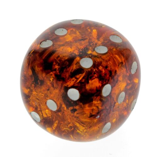 Genuine Baltic Amber Handmade Carving - Cube Dice with rounded corners - Ideal Men Gift DICE 1