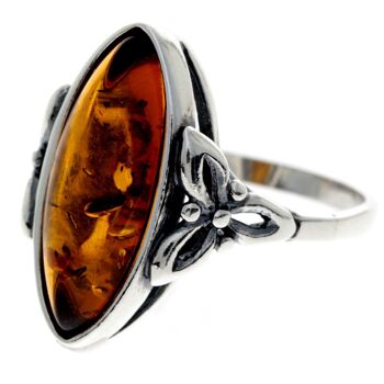 Bague celtique en argent sterling 925 et véritable ambre de la Baltique - GL736 3