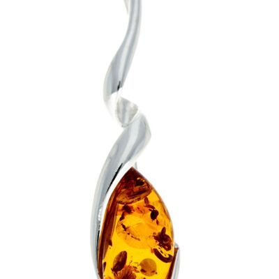 925 Sterling Silver & Baltic Amber Modern Pendant - GL387