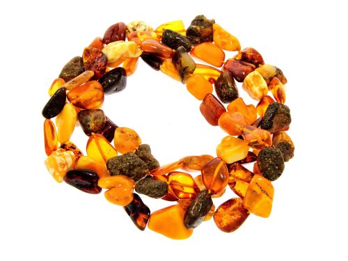 Genuine Multicoloured Baltic Amber Nuggets Luxurious Long Necklace - NE0183