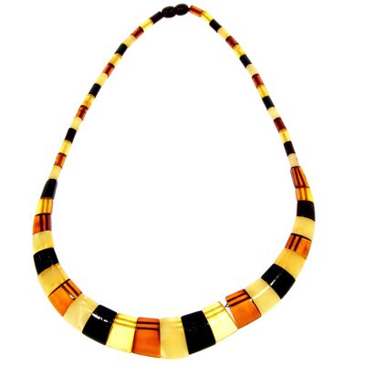 Collar Egipcio de Ámbar Multicolor NE0187 hecho con Ámbar Báltico Genuino