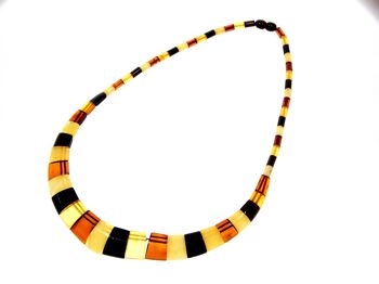 Collier égyptien en ambre multicolore NE0187 fabriqué avec de l'ambre véritable de la Baltique 2