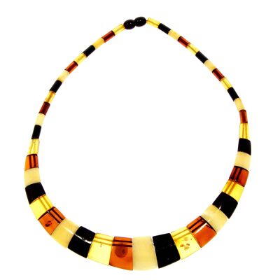 Multicoloured Amber Egyptian Necklace NE0189 made with Genuine Baltic Amber