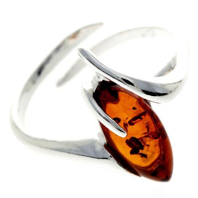 925 Sterling Silver & Baltic Amber Modern Designer Ring - GL413A