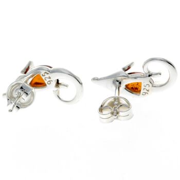 Boucles d'oreilles petite souris en argent sterling 925 et ambre de la Baltique - GL188 3