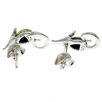 Boucles d'oreilles petite souris en argent sterling 925 et ambre de la Baltique - GL188 7