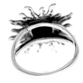 Bague soleil en argent sterling 925 et véritable ambre de la Baltique - 7374 10