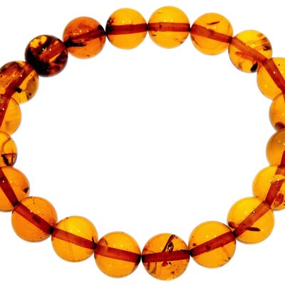 Bracelet élastique en véritable ambre de la Baltique unisexe - Boules parfaites de 6 à 9 mm - BT0164