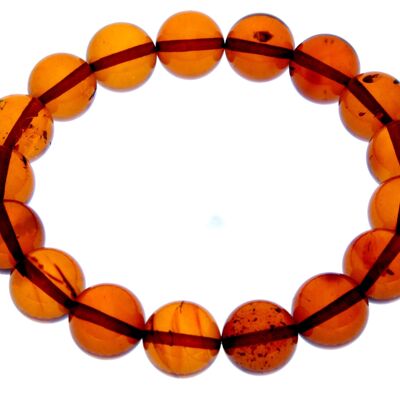 Bracelet élastique en véritable ambre de la Baltique unisexe - Boules parfaites 12-12 mm - BT0170