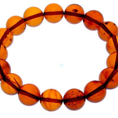 Genuine Baltic Amber Elastic Bracelet Unisex - Perfect balls 12-12 mm - BT0170