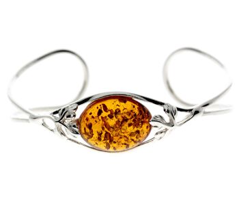 Bracelet en argent sterling 925 et ambre de la Baltique - GL511 1