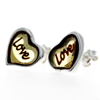 Boucles d'oreilles en argent sterling 925 et ambre de la Baltique - AC004 12