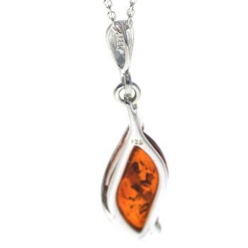 Pendentif moderne en argent sterling 925 et ambre de la Baltique - GL395 4