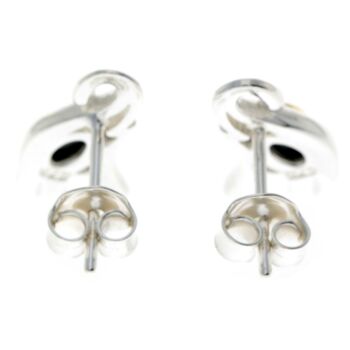 Boucles d'oreilles éléphant en argent sterling 925 et ambre de la Baltique - GL176 7