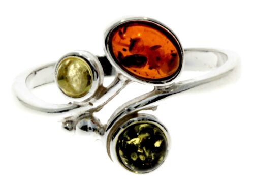 925 Sterling Silver & Baltic Amber Modern Ring - M720