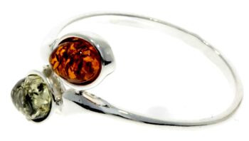 Bague classique en argent sterling 925 et ambre de la Baltique - M721 2