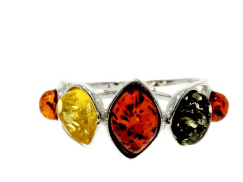 925 Sterling Silver & Baltic Amber Classic Ring - M722