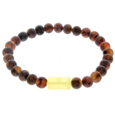 Pulsera Elástica de Ámbar Báltico Genuino para Hombre - MB004