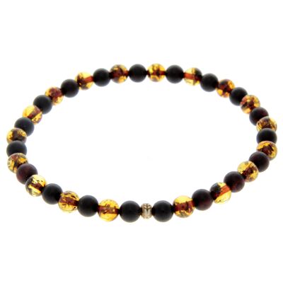 Genuine Baltic Amber Elastic Bracelet for Men - MB003