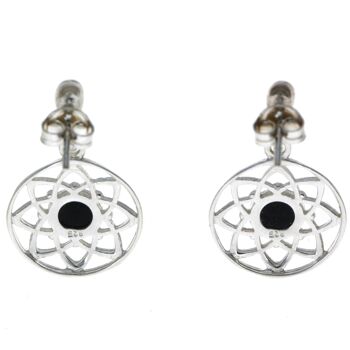 Boucles d'oreilles pendantes celtiques en argent sterling 925 et ambre de la Baltique - GL145 7