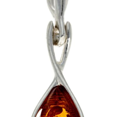 Pendentif moderne en argent sterling 925 avec ambre de la Baltique - GL381