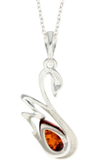 Pendentif cygne en argent sterling 925 et véritable ambre de la Baltique - GL378 3