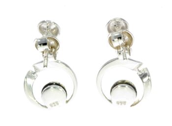 Boucles d'oreilles pendantes modernes en argent sterling 925 et ambre de la Baltique GL147 7