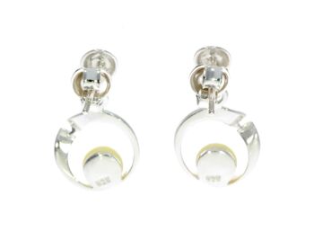 Boucles d'oreilles pendantes modernes en argent sterling 925 et ambre de la Baltique GL147 11