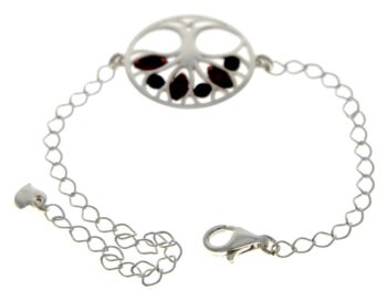 Bracelet Arbre de Vie Ajustable en Argent Sterling 925 avec Ambre - GL535 3