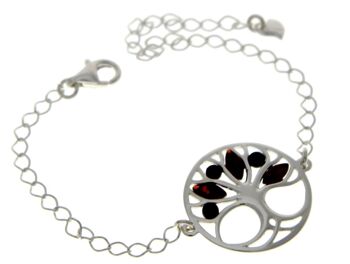 Bracelet Arbre de Vie Ajustable en Argent Sterling 925 avec Ambre - GL535 4