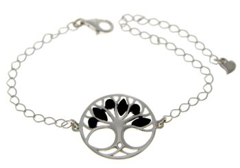 Bracelet Arbre de Vie Ajustable en Argent Sterling 925 avec Ambre - GL535 5