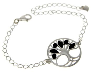 Bracelet Arbre de Vie Ajustable en Argent Sterling 925 avec Ambre - GL535 8