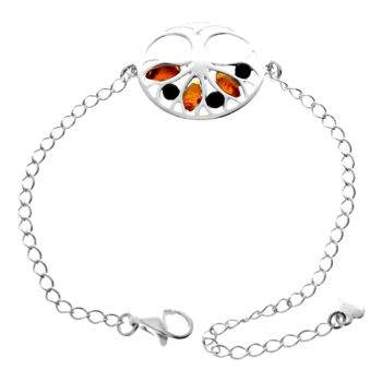 Bracelet Arbre de Vie Ajustable en Argent Sterling 925 avec Ambre - GL535 15