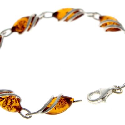 Beautiful Designer Silver Bracelet set with Baltic Amber - GL543