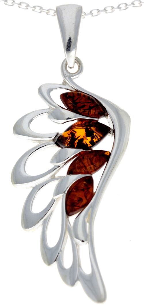 925 Sterling Silver Lucky Angel Wing with Baltic Amber - GL367