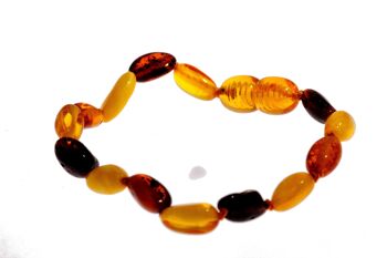 Bracelet de perles d'ambre de la Baltique certifié en couleurs mélangées - Tailles bébé à adulte 1