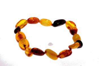 Bracelet de perles d'ambre de la Baltique certifié en couleurs mélangées - Tailles bébé à adulte 3