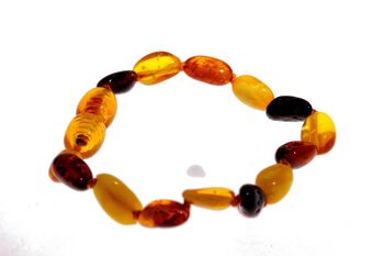 Bracelet de perles d'ambre de la Baltique certifié en couleurs mélangées - Tailles bébé à adulte 4