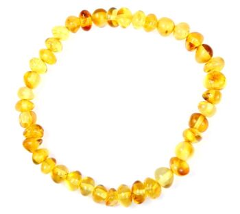 Bracelet Perles Baroques Ambre Baltique Certifié Élastiqué - Enfant 3
