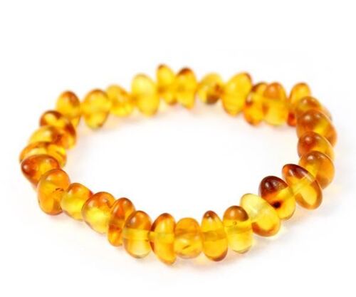Certified Baltic Amber Baroque Beads Bracelet Elasticated - Adult