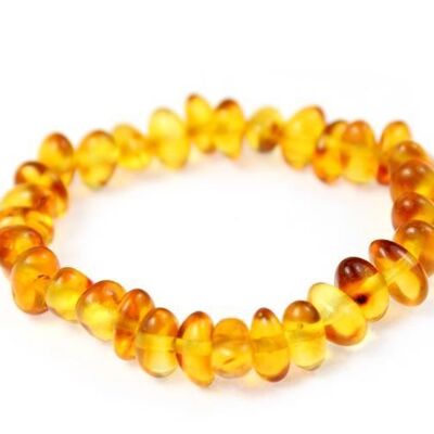 Bracciale con perle barocche in ambra baltica certificata elasticizzato - Adulto