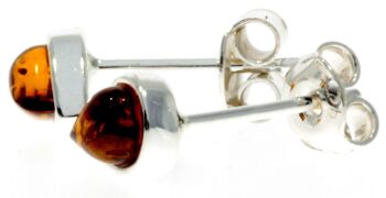 Créateur Argent & Ambre Boucles d'Oreilles Petites Poires - M638 2