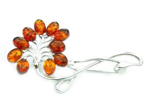 Modern design Baltic Amber Brooch - 4031