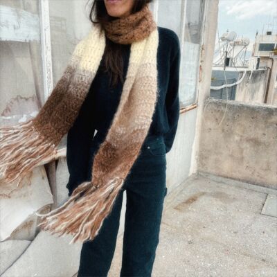 Sciarpa “Bellissimo scarf” extra lunga stile vintage beige