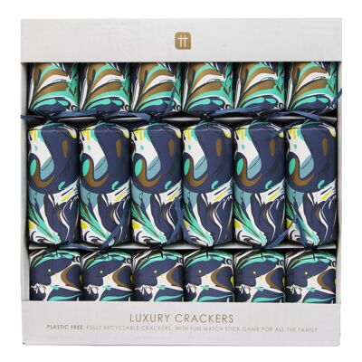 Cracker di Natale ecologici in marmo blu - Confezione da 6