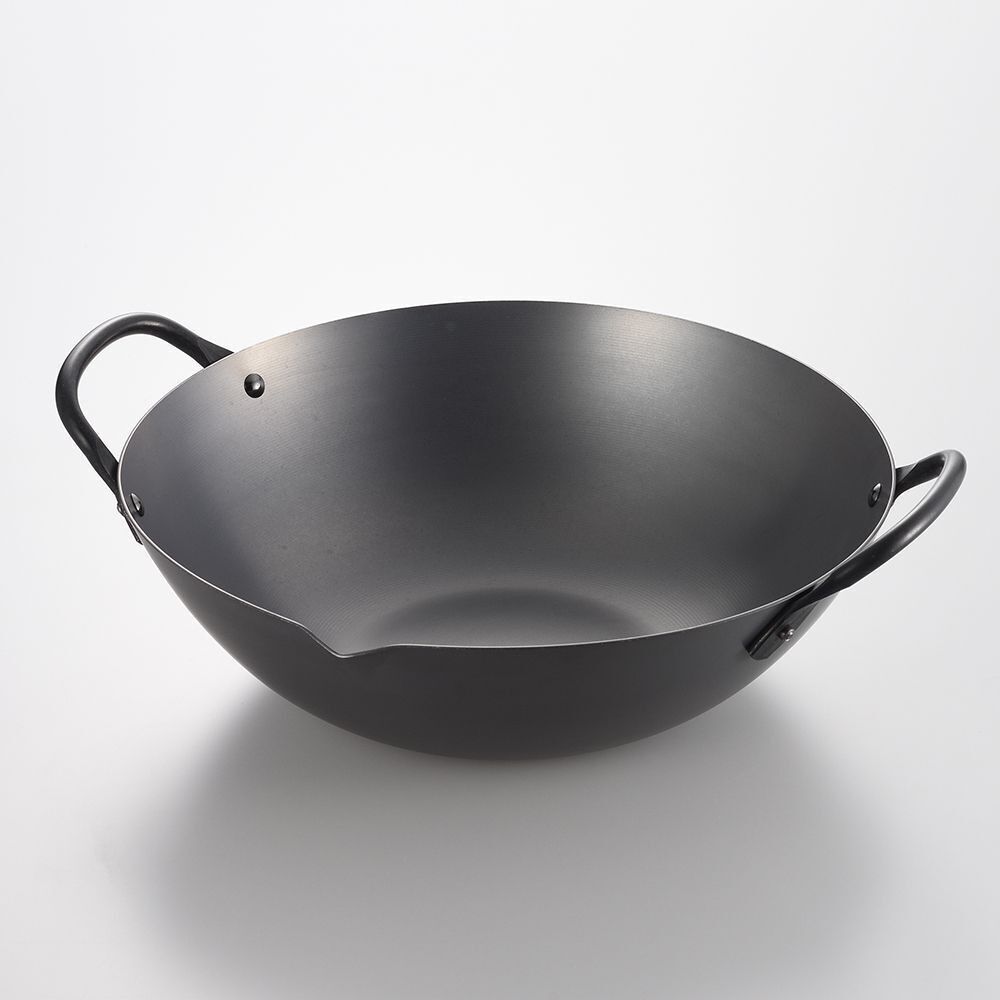 Guangdong Stahlpfanne und Wok L (36cm) / YOSHIKAWA