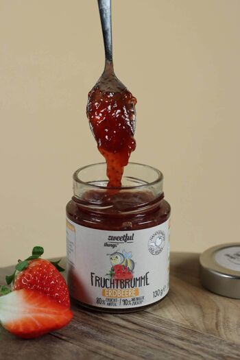Fruchtbrumme - Pâte à tartiner aux fruits Low Carb fraise sans sucre ajouté 130 g 1