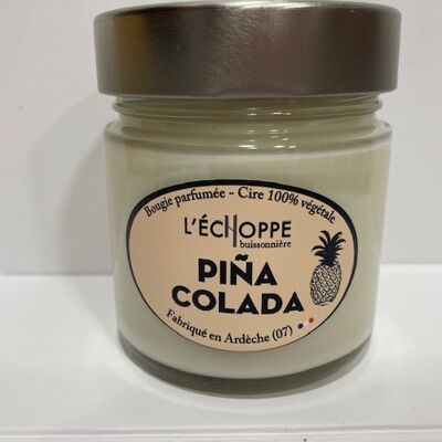 VELA AROMÁTICA 100% CERA DE SOJA VEGETAL - 180 G PIÑA COLADA